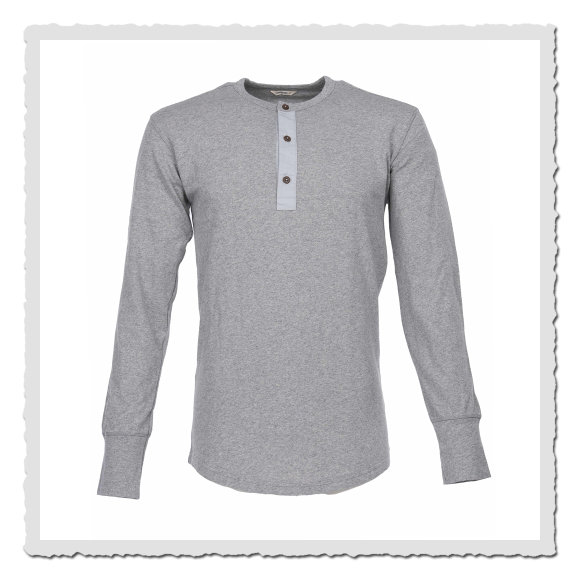 1927 Henley Shirt long sleeve light grey